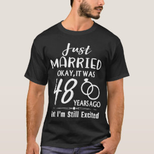 T-shirt 48e anniversaire de la Mariage mariée il y a 48 a