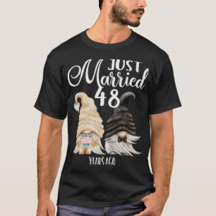 T-shirt 48e anniversaire de mariage Juste mariés depuis 4