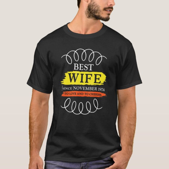T-shirt 48e anniversaire du Mariage Meilleure femme depuis (Devant)