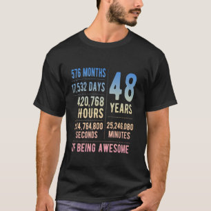 T-shirt 48e anniversaire Hommes Femmes Drôle 48 ans