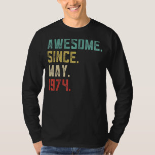 T-shirt 48e anniversaire Hommes stupéfaits depuis mai 1974