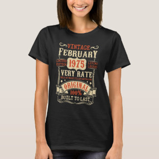 T-shirt 48e anniversaire Vintage février 1975 48 ans Me