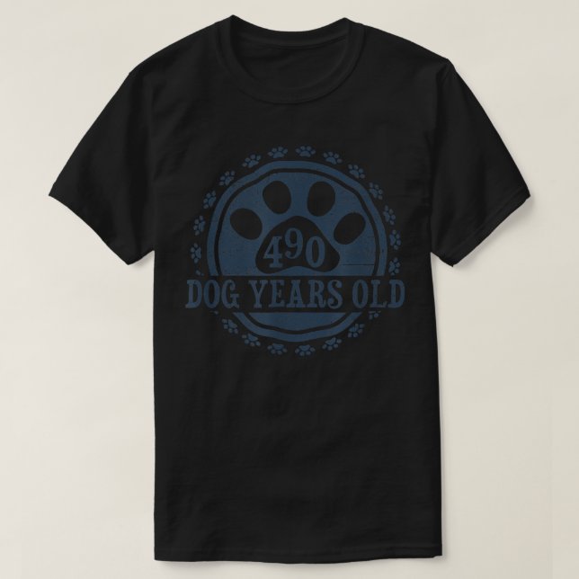 T-shirt 490 ans chien, 70 ans humain 70e anniversaire donn (Design devant)