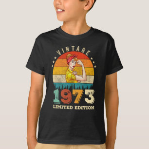 T-shirt 49 ans 1973 Vintage 49e anniversaire Cadeaux femme