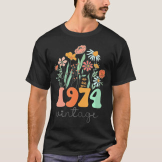 T-shirt 49 Ans 1974 49E Fleur sauvage D'Anniversaire