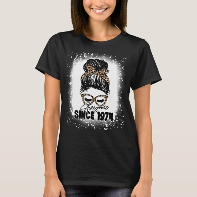 T-shirt 49 Ans Awesome depuis 1974 Leopard 49th Birth (Devant)