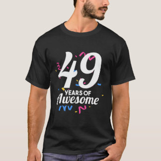 T-shirt 49 Ans De Fête De L'Âge Awesome Anniversaire Pour