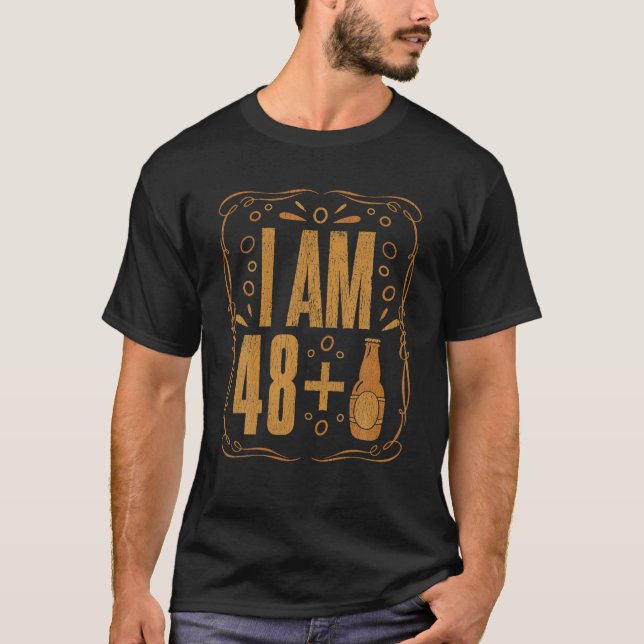 T-shirt 49 Ans Né Retro Bière Boire Alcool Naissance (Devant)