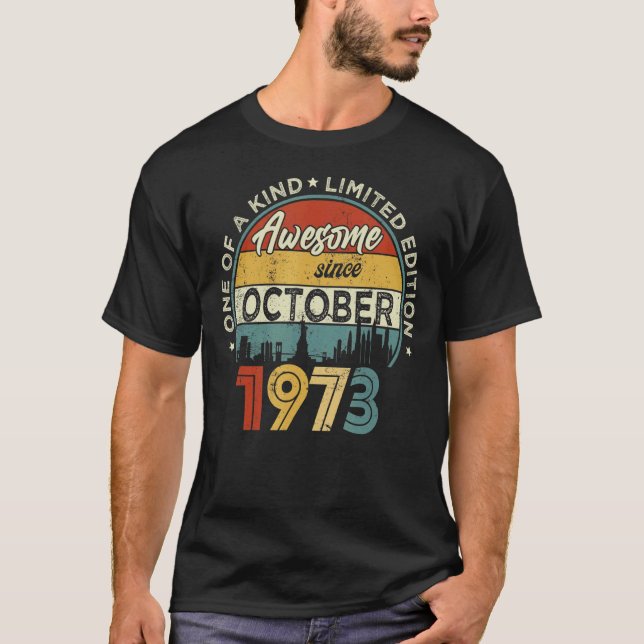 T-shirt 49 Years Old Awesome Since October 1973 49th Birt (Devant)