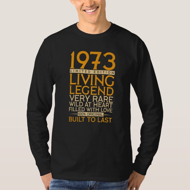 T-shirt 49e anniversaire de la légende de la vie 1973 (Devant)