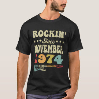 T-shirt 49E Anniversaire Guitare Rockin Depuis Novembre 19