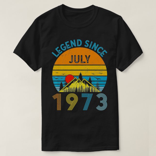 T-shirt 49e Anniversaire Légende depuis juillet 1973 Vinta (Design devant)