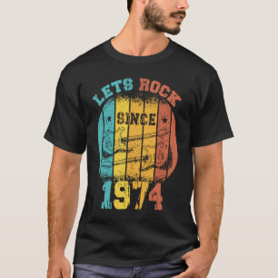 T-shirt 49e anniversaire Vintage 1974 Retro 49 ans Guit
