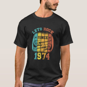 T-shirt 49e anniversaire Vintage 1974 Retro 49 ans Guit