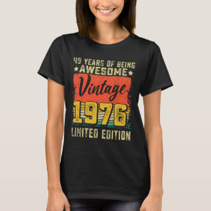 T-shirt 49e anniversaire Vintage 1976 49 ans Décor Anniver