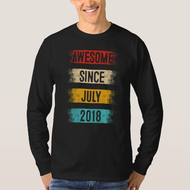 T-shirt 4 Ancien Awesome depuis Juillet 2018 4e Anniversai (Devant)