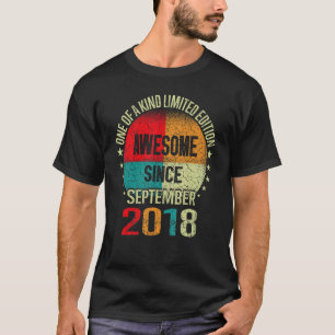 T-shirt 4 Ancien Awesome depuis Septembre 2018 4e Naissanc