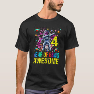 T-shirt 4 Anniversaire Année D'Être Un Excellent Astronaut