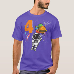 T-shirt 4 Anniversaire Garçon 4e Anniversaire Astronaut Ou