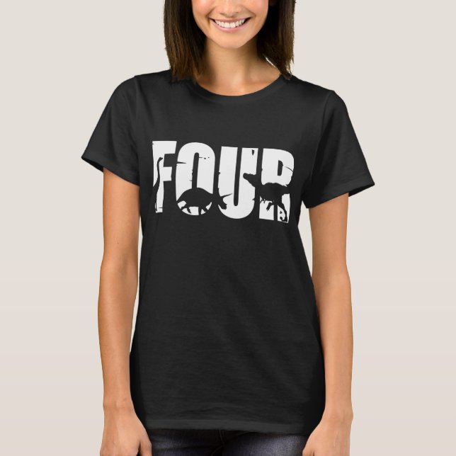 T-shirt 4 Anniversaire Garçon Dinosaur T Rex Cadeau 4e B (Devant)