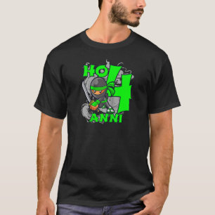 T-shirt 4 Anniversaire J'ai 4 Ans Ninja De Quatre Ans Ragl