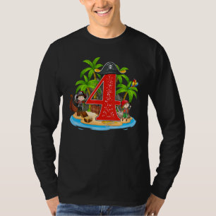 T-shirt 4 Anniversaire Pirate Arr Pirates Bateau Arr 4t