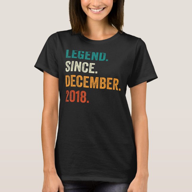 T-shirt 4 Ans 4e Anniversaire Legend Boy depuis Décembé (Devant)