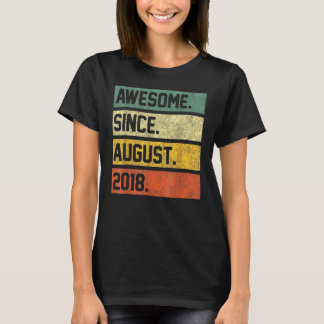 T-shirt 4 Ans Awesome depuis août 2018 4th Birthda