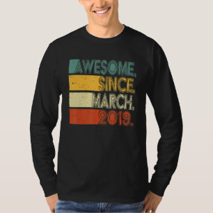 T-shirt 4 Ans Awesome depuis mars 2019 4e anniversaire