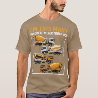 T-shirt 4 ans Im This Many Concret Mixer Truck 4th B