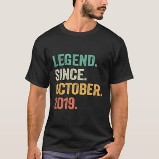 T-shirt 4 Ans Légende Cadeaux Depuis Octobre 2019 4Th Bi