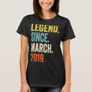 T-shirt 4 Ans Légende depuis mars 2019 4e anniversaire