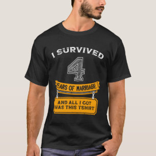 T-shirt 4 ans Mariage Anniversaire Mari 1 ans