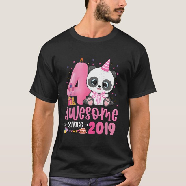 T-shirt 4 ans Panda Incroyable Depuis 2019 (Devant)