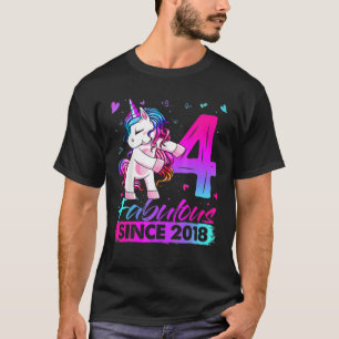 T-shirt 4 Ans Unicorne Flossant 4E Anniversaire Girl Uni