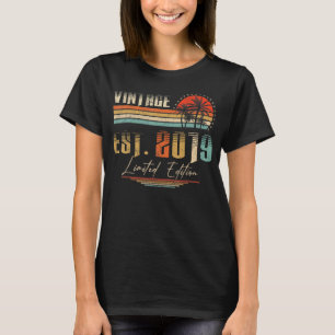 T-shirt 4 ans Vintage 2019 4e anniversaire