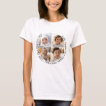 T-shirt 4 Collage photo avec courbure Texte personnalisé a<br><div class="desc">Ajoutez 4 photos et du texte pour faire une conservation spéciale pour un ami ou un événement familial. La bordure et l'arrière - plan peuvent être changés dans la zone de conception avancée. Utilisez vos photos Instagram carrés pour obtenir les meilleurs résultats ! POUR MODIFIER L'ARRIÈRE - PLAN - cliquez...</div>