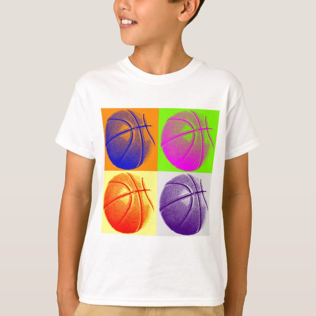 T-shirt 4 couleurs Pop Art Basketball (Devant)