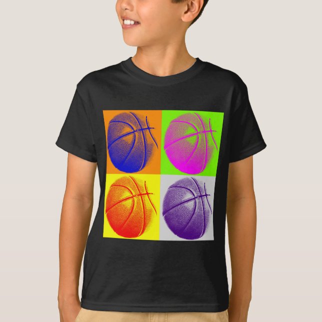 T-shirt 4 couleurs Pop Art Basketball (Devant)