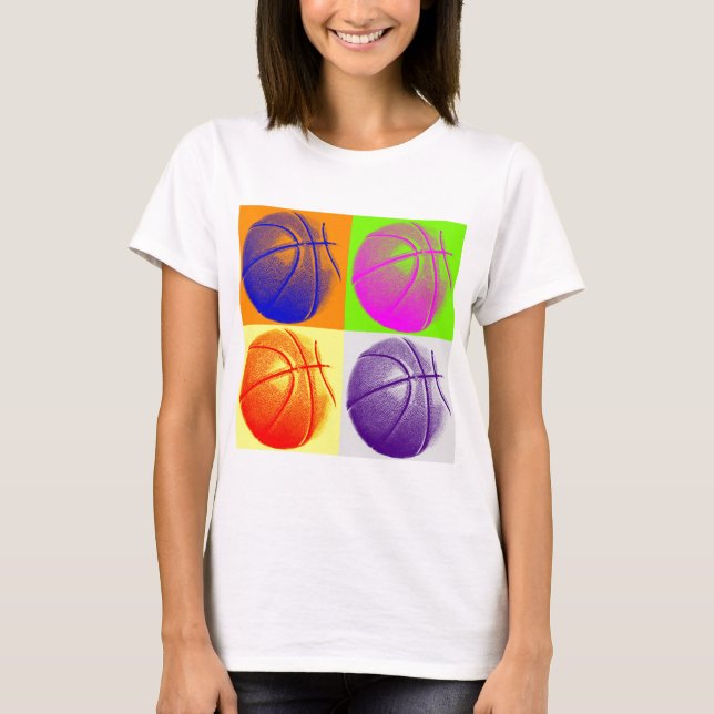 T-shirt 4 couleurs Pop Art Basketball (Devant)