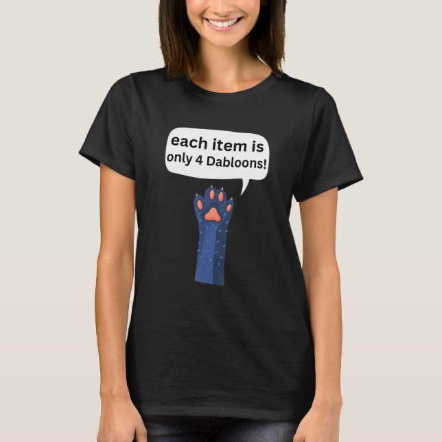 T-shirt 4 Dabloons Chat Mème, Dabloons Doubloons Pièce Drô (Devant)