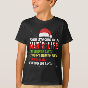 T-shirt 4 Étapes De La Vie Humaine Drôle Père Noël Noël Pa