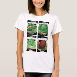 T-shirt 4 étiquettes de paquets de semences d'époque Art L