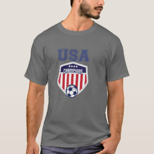 T-shirt 4 Étoiles USA Champions Drapeau Football Team Joue