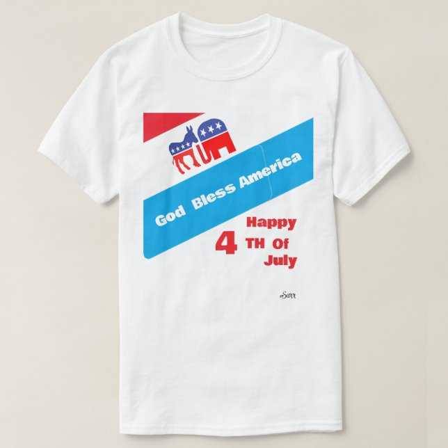 T-shirt : 4 juillet (Design devant)