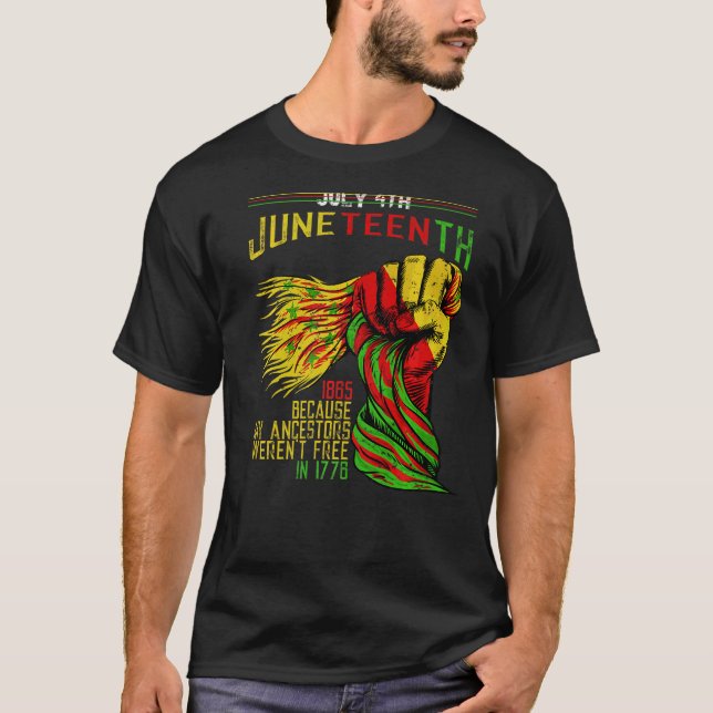 T-shirt 4 juillet 1865 parce que mes ancêtres Blac (Devant)