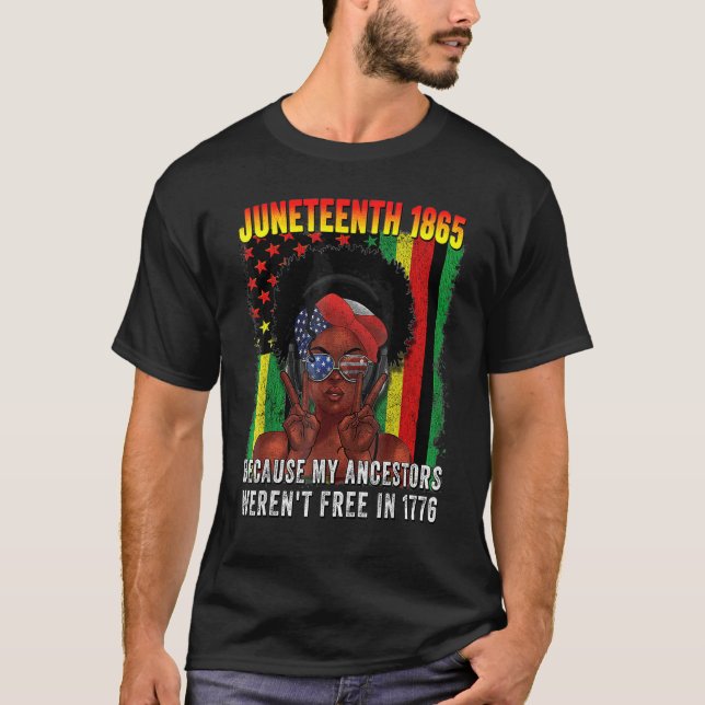 T-shirt 4 juillet 1865 parce que mes ancêtres n'étaient pa (Devant)