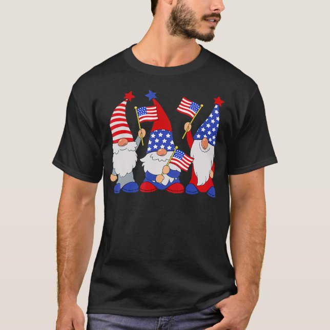T-shirt 4 juillet 2021 Patriotic Gnomes Funny American (Devant)