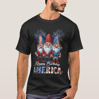 T-shirt 4 juillet 2023 États-Unis Gnomes Patriotes América