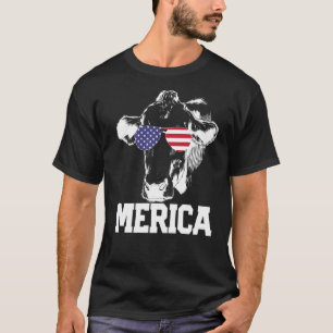 T-shirt 4 juillet 4 vache drapeau américain Usa hommes fem